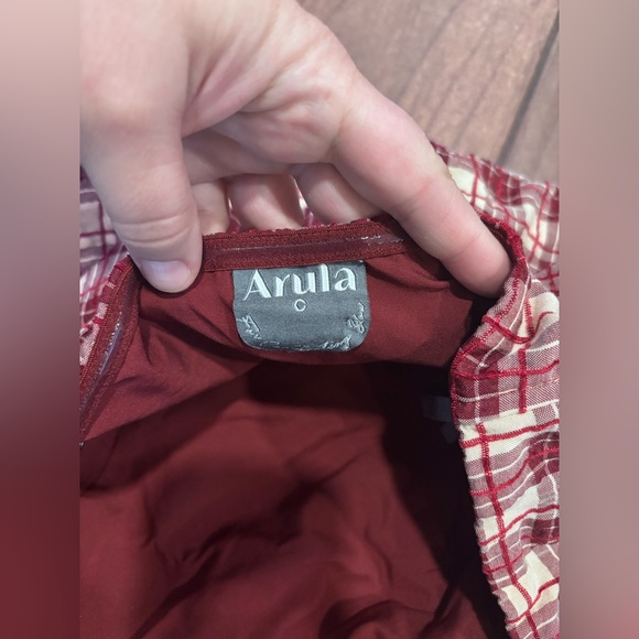 ARULA Strapless Dress in Red and White Plaid - Picture 5 of 6